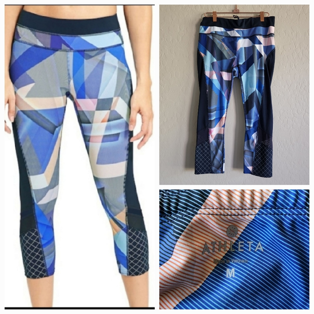 Athleta Electric Geo Sonar Leggings‎ Medium